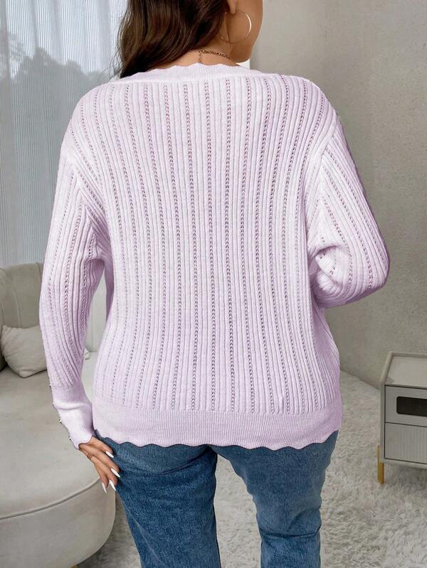 Casual Sweater With Large Round Neckline