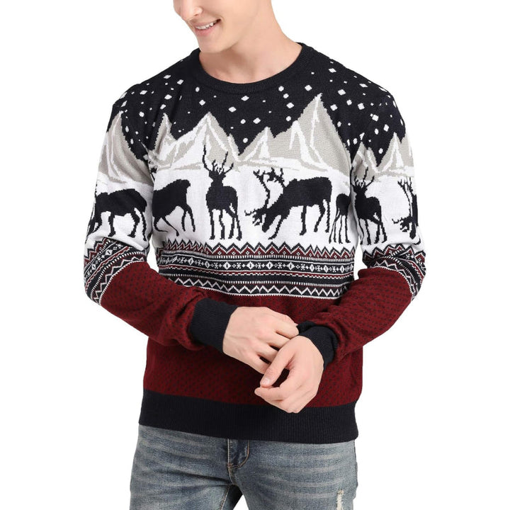 Festive Snowflake Print Holiday Sweater