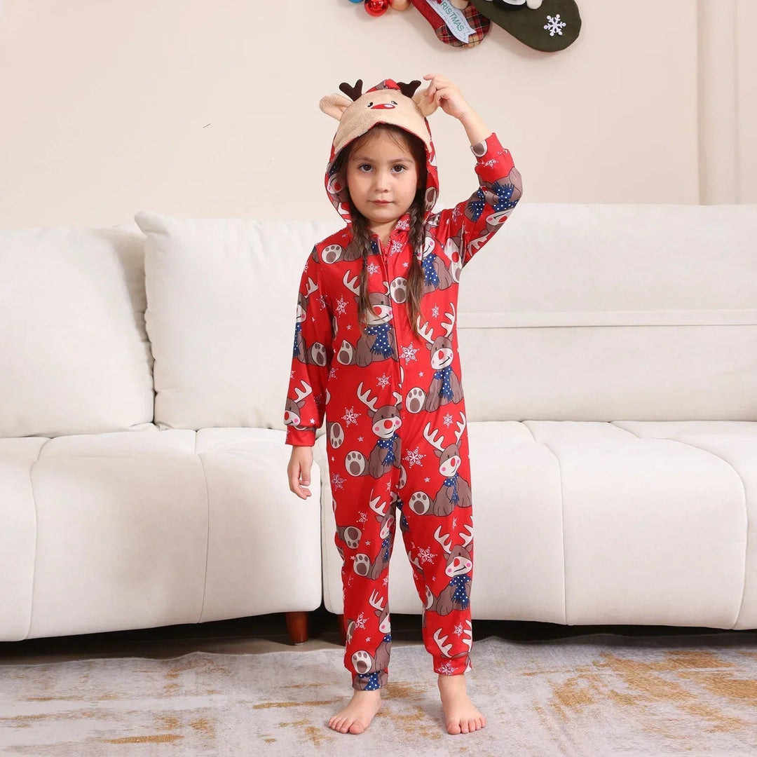 Christmas Themed Hooded Family Jumpsuit Set