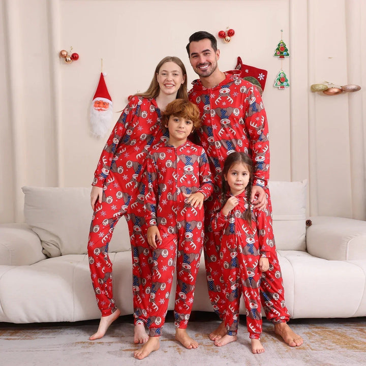 Christmas Themed Hooded Family Jumpsuit Set