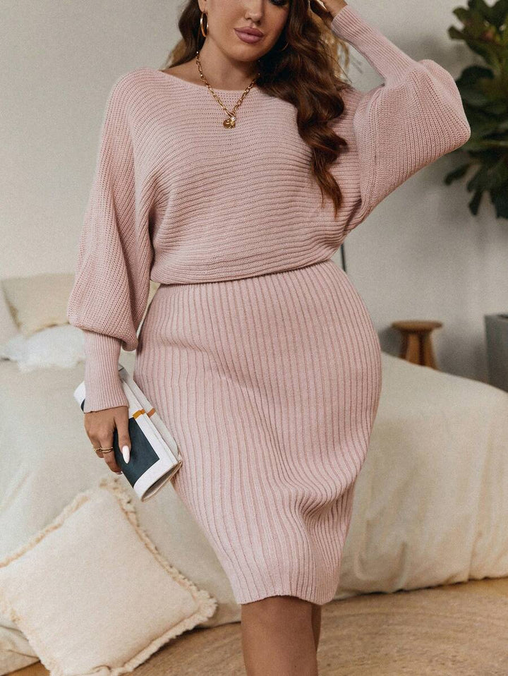 Plus Batwing Sleeve Sweater Dress