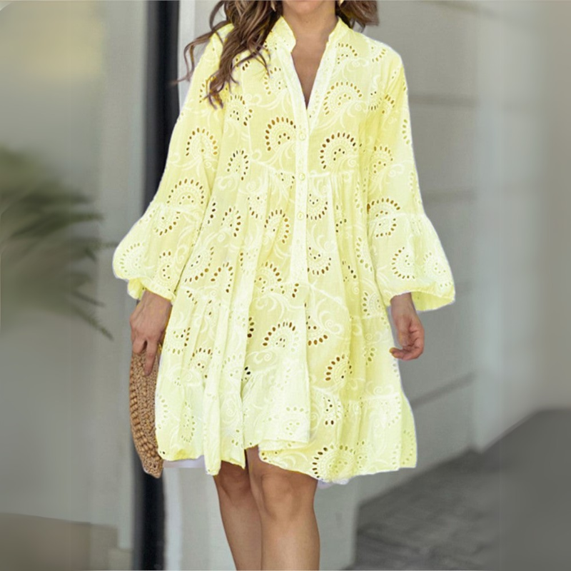 Eyelet Lace Ruffle Dress