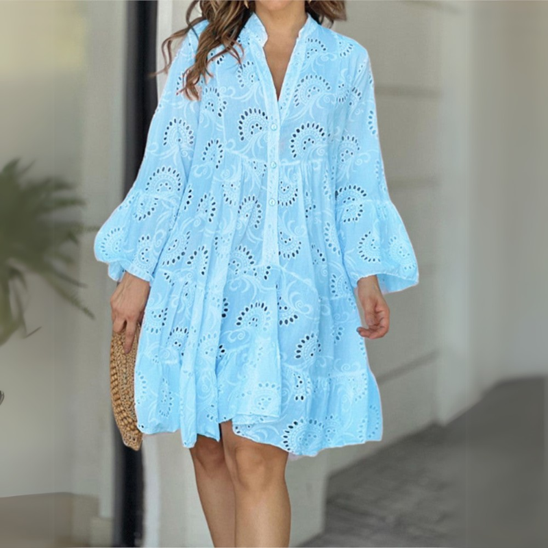 Eyelet Lace Ruffle Dress