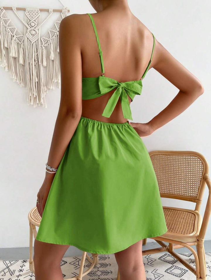 Barbie Cut Out Tie Backless Cami Dress