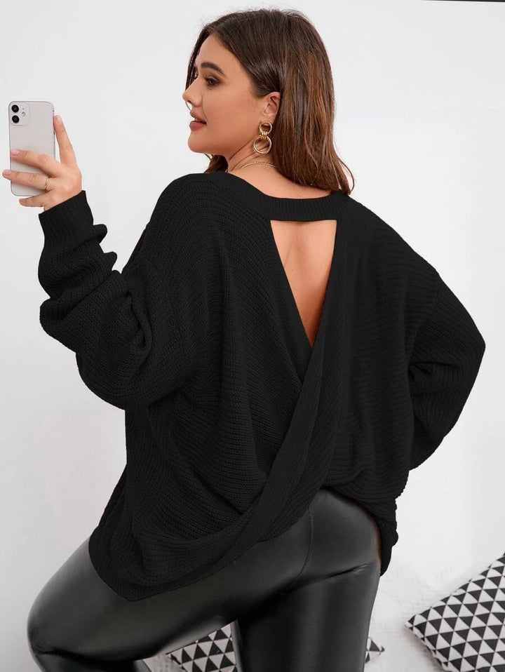 Cut Out Wrap Cross Back Sweater