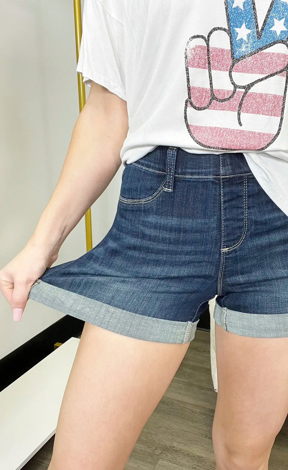 Judy Blue Pull-On-Denim-Jegging-Shorts