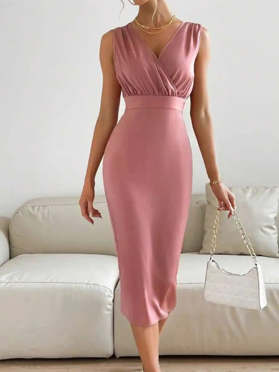 Barbie Draped Tie Split Dress