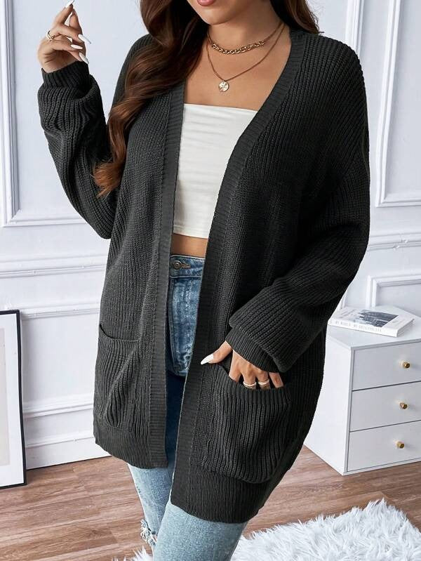 Drop Pocket Patched Duster Cardigan