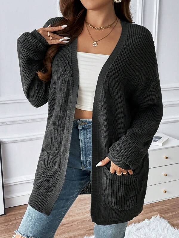 Drop Pocket Patched Duster Cardigan