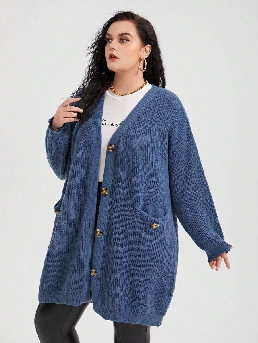 Drop Pocket Patched Cardigan