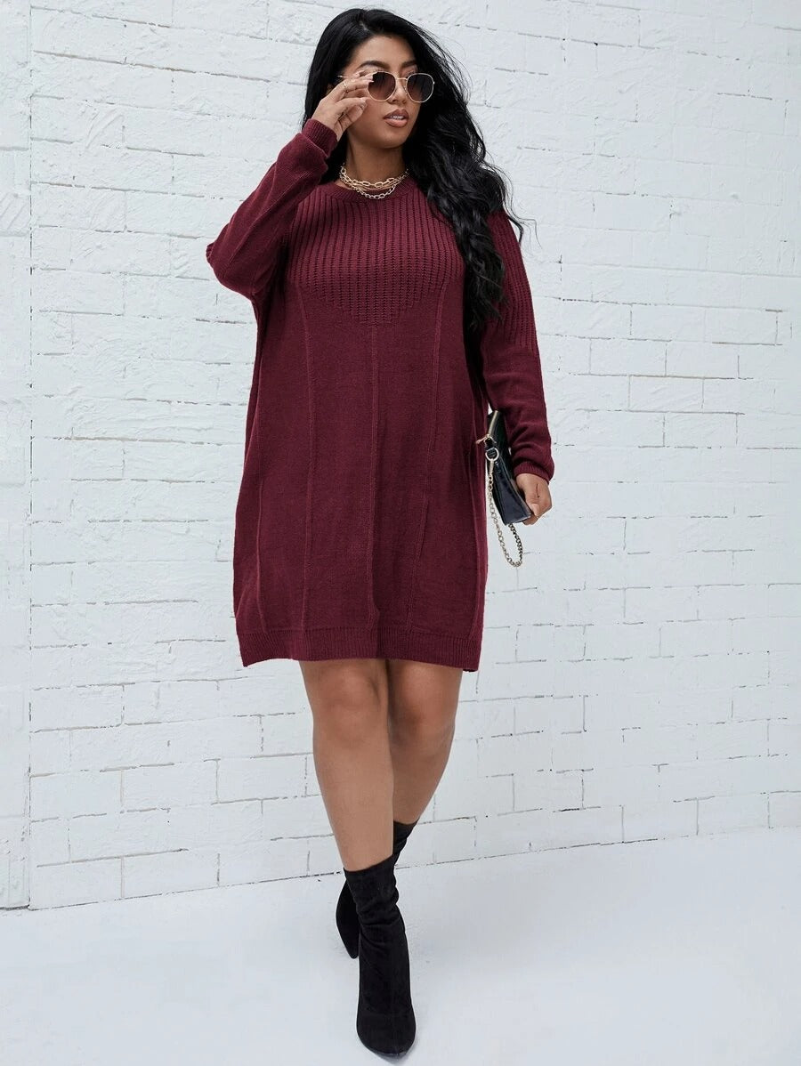 Drop Shoulder Sweater Dress