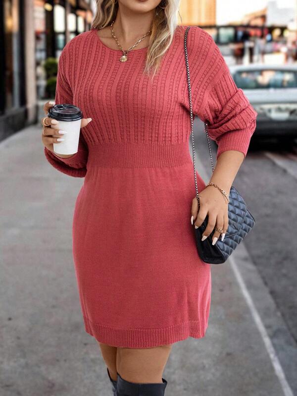 Stretchable Loose Fit Sweater Dress