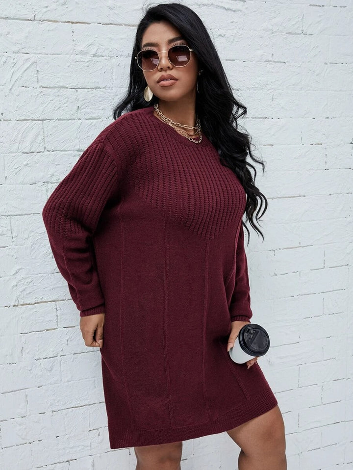 Drop Shoulder Sweater Dress