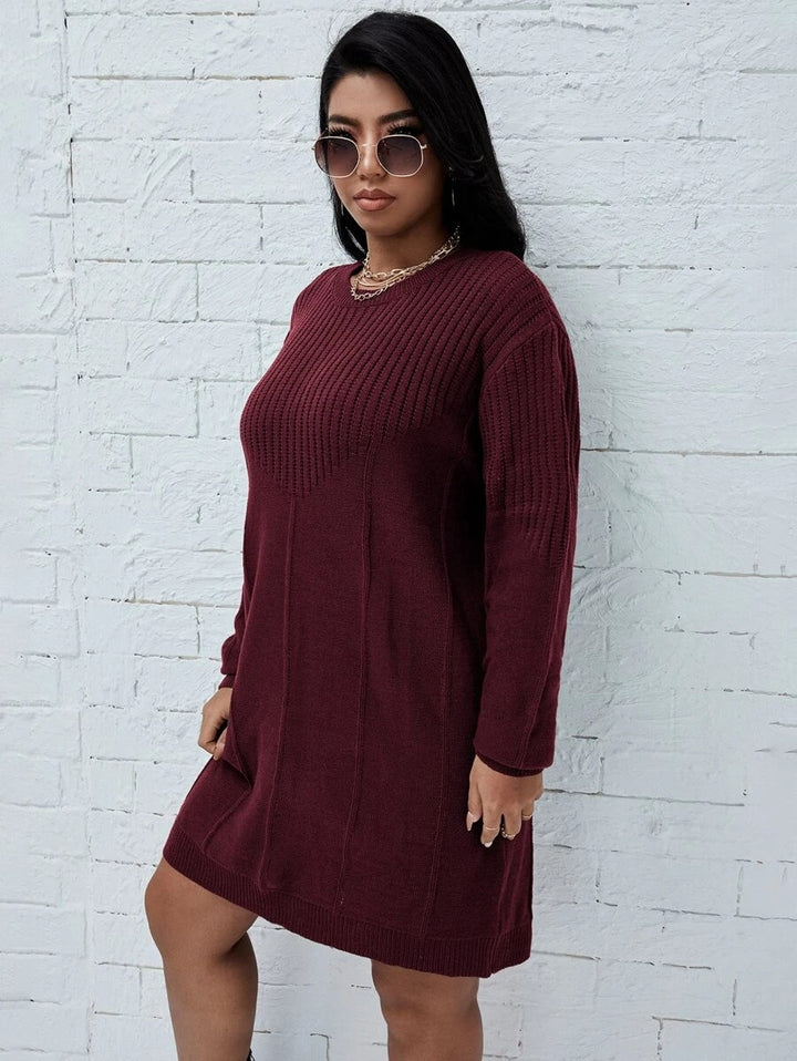 Drop Shoulder Sweater Dress