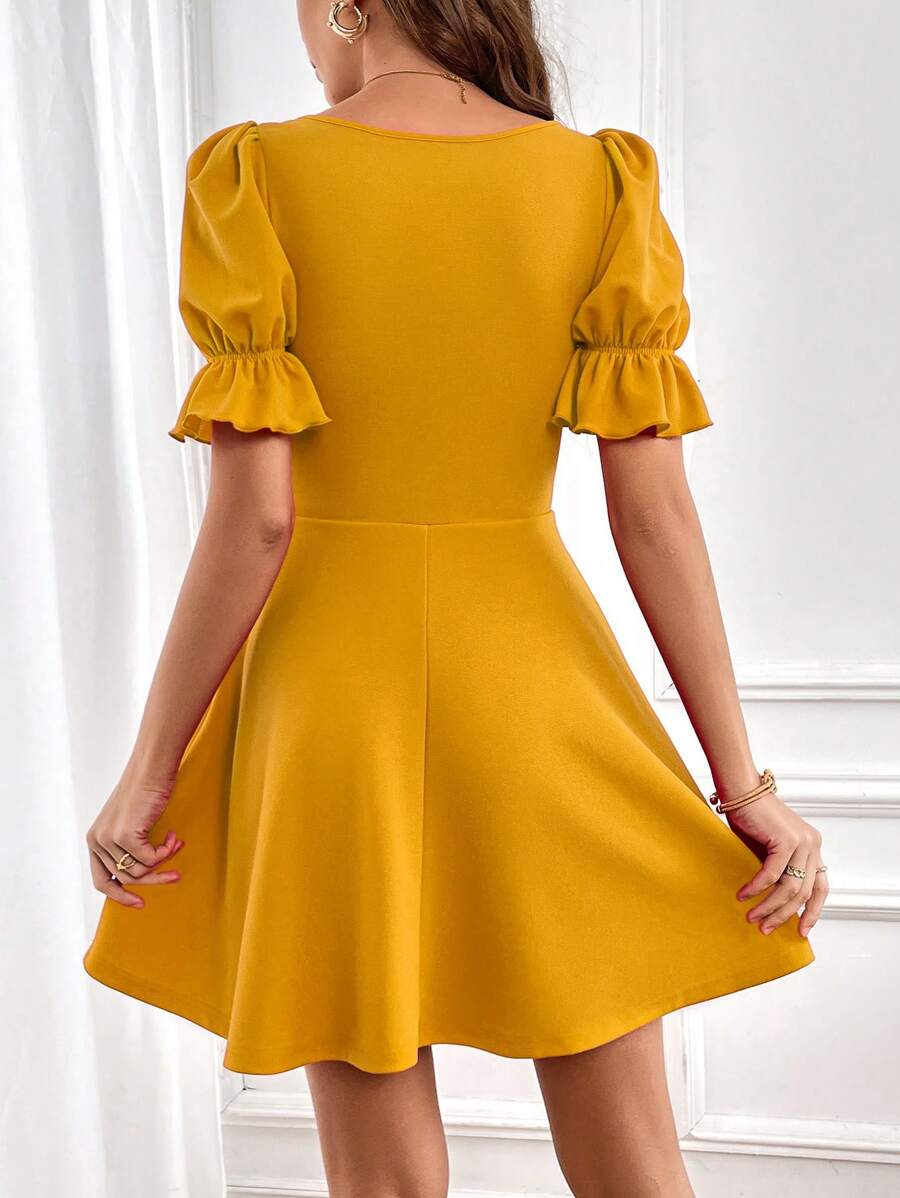 Barbie Elegant Puff Sleeve Dress