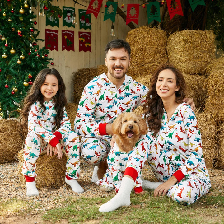 Matching Dinosaur Christmas Family Jumpsuit Set