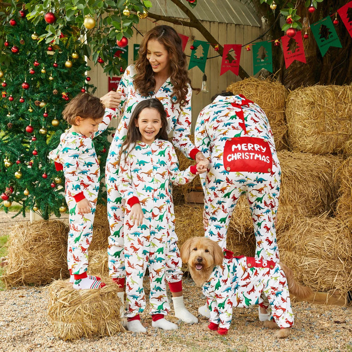 Matching Dinosaur Christmas Family Jumpsuit Set