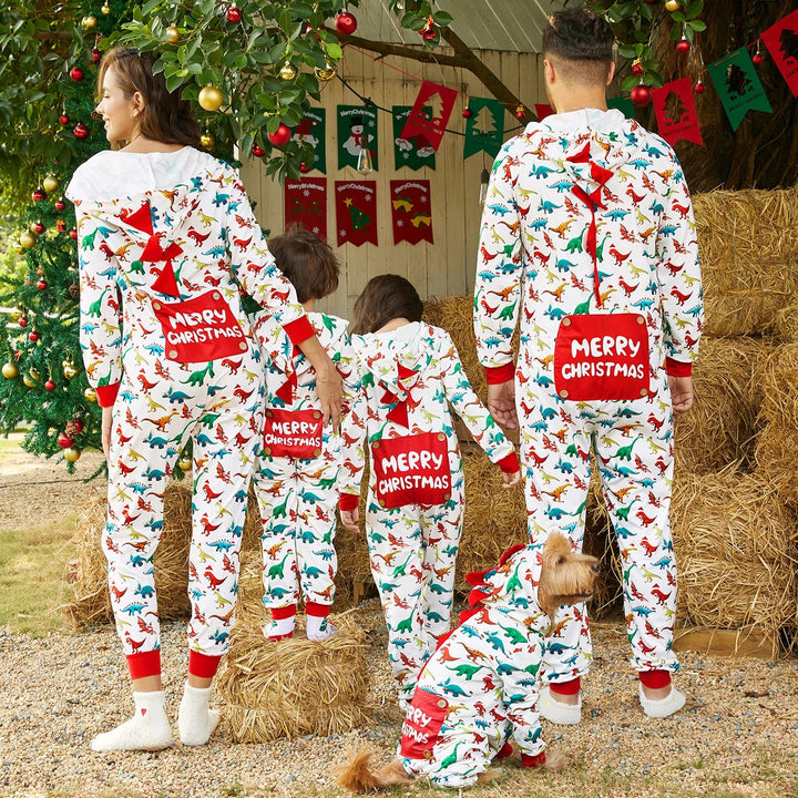 Matching Dinosaur Christmas Family Jumpsuit Set