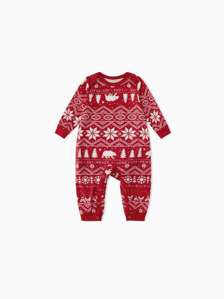 Festive Red Family Matching Pajama Set