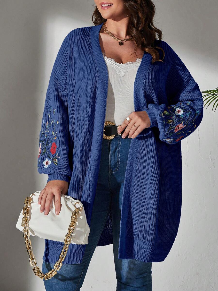 Floral Embroidered Duster Cardigan