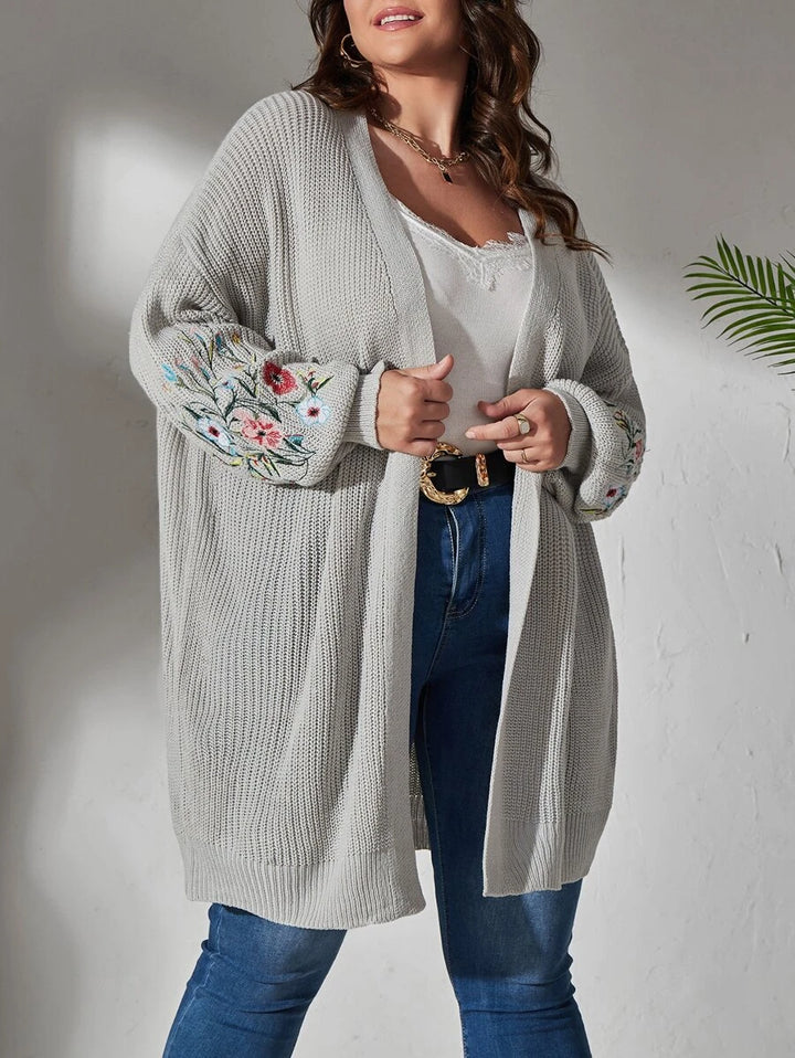 Floral Embroidered Duster Cardigan