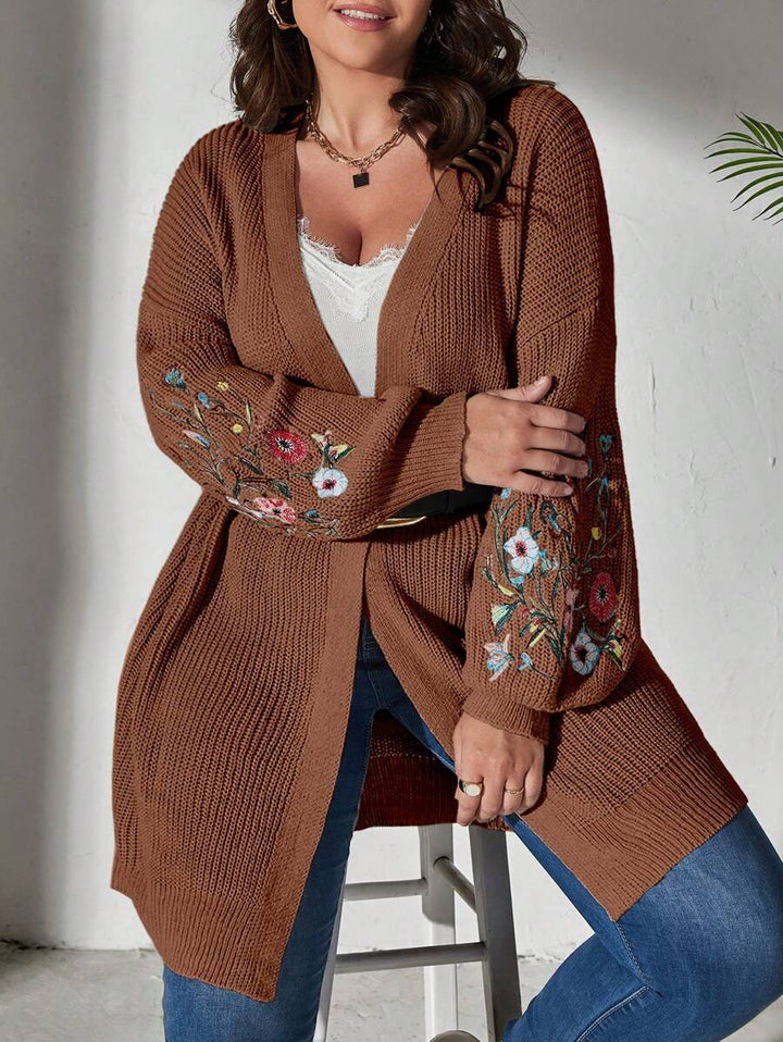 Floral Embroidered Duster Cardigan