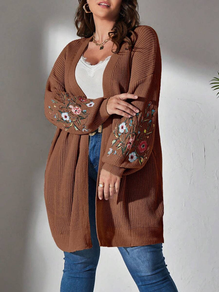 Floral Embroidered Duster Cardigan