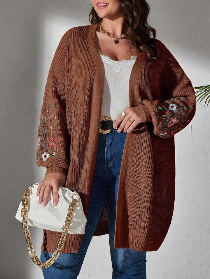 Floral Embroidered Duster Cardigan