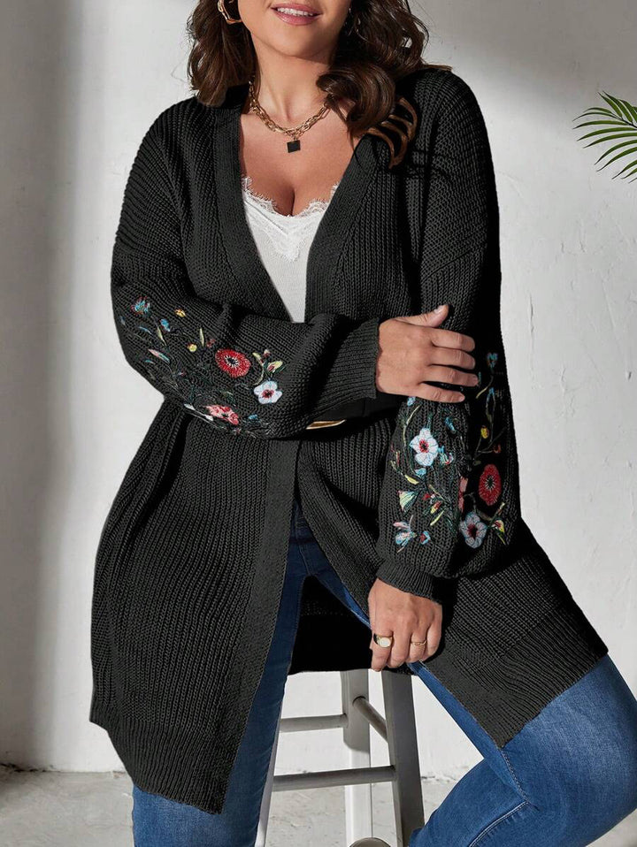 Floral Embroidered Duster Cardigan