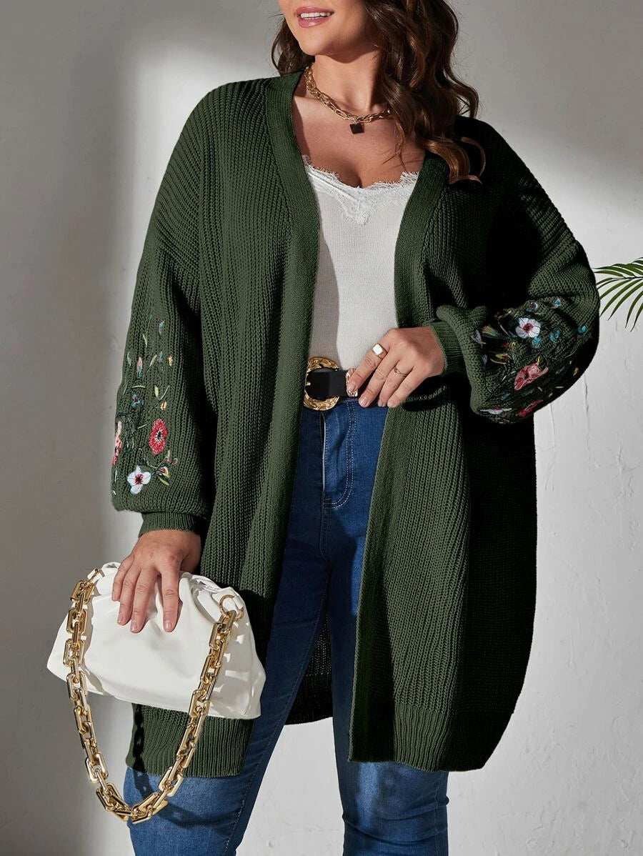 Floral Embroidered Duster Cardigan