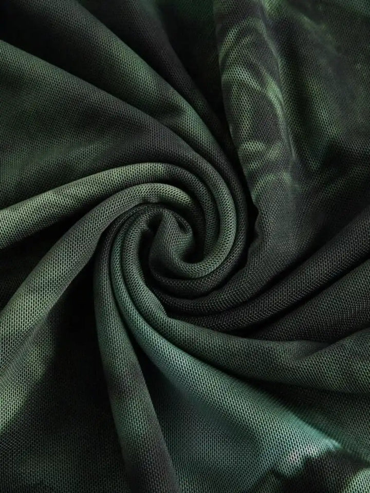 Robe caraco en maille fendue à l'avant drapée à imprimé floral