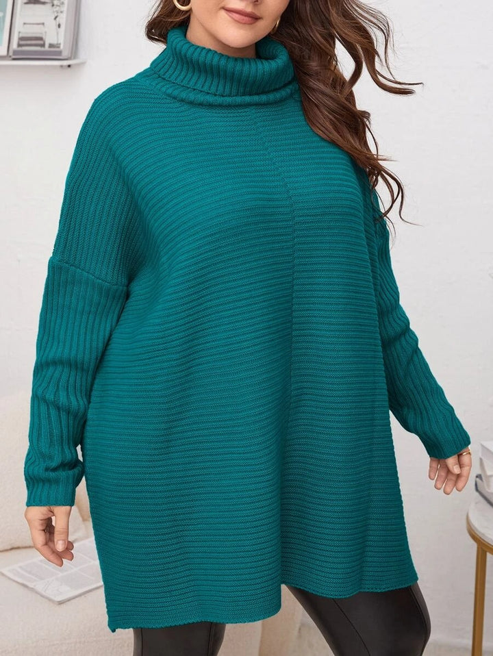 Funnel Neck Batwing Sleeve Sweater