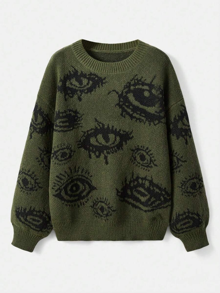 Grunge Punk Lash Pattern Pullover Sweater