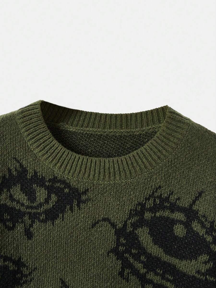 Grunge Punk Lash Pattern Pullover Sweater