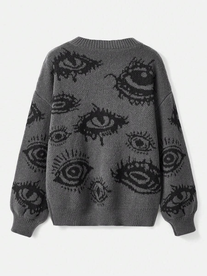 Grunge Punk Lash Pattern Pullover Sweater