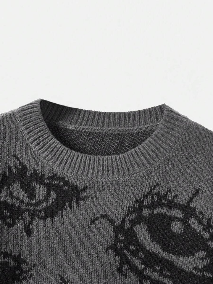 Grunge Punk Lash Pattern Pullover Sweater