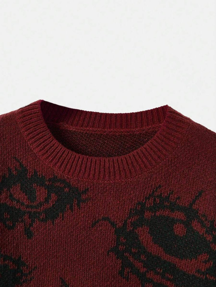 Grunge Punk Lash Pattern Pullover Sweater