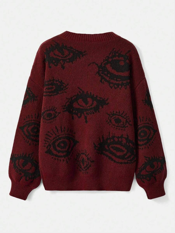 Grunge Punk Lash Pattern Pullover Sweater