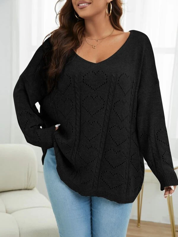 Hollow Out Knitted Pullover Sweater
