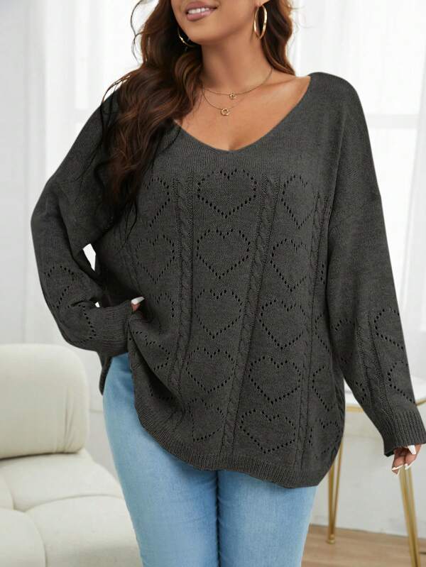 Hollow Out Knitted Pullover Sweater