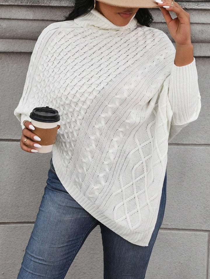 Irregular Hem Pullover Sweater With Hood