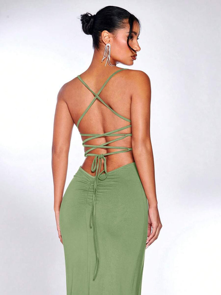 Barbie Lace Up Backless Cami Dress