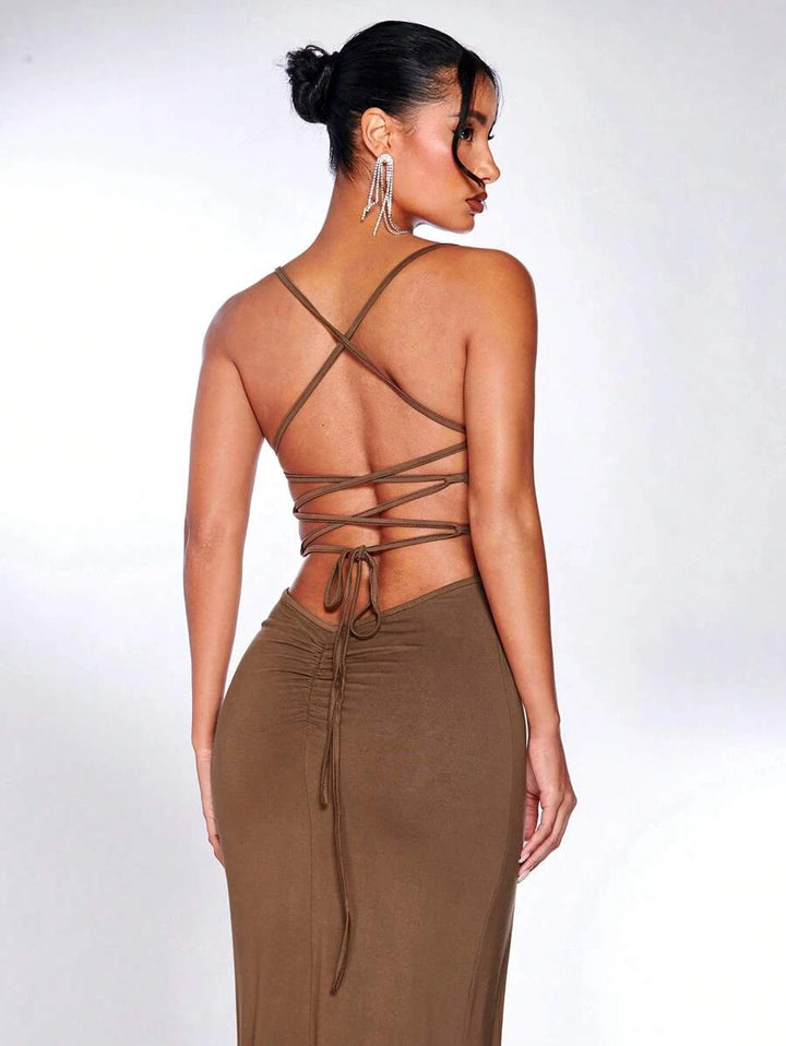 Barbie Lace Up Backless Cami Dress