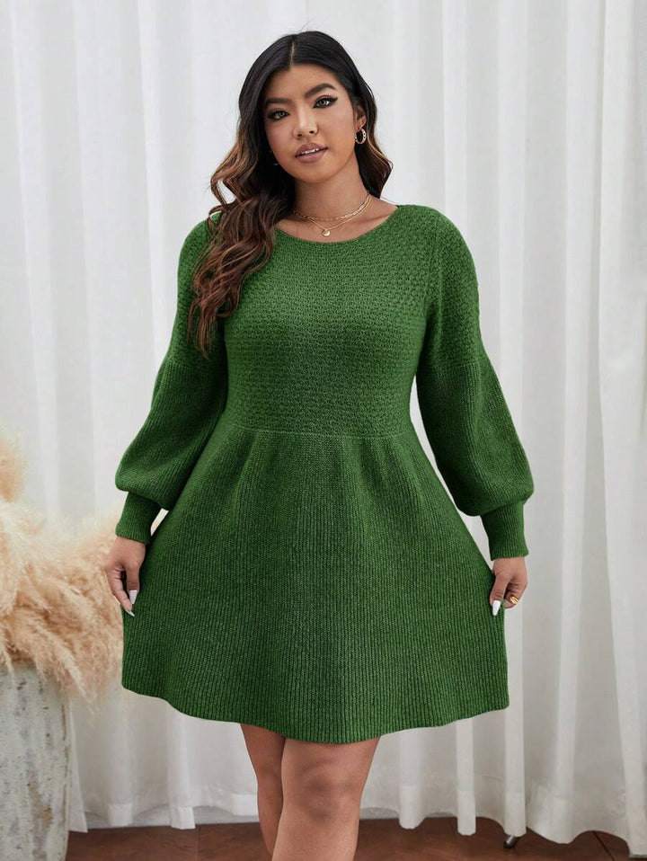 Lantern Sleeve Sweater Dress