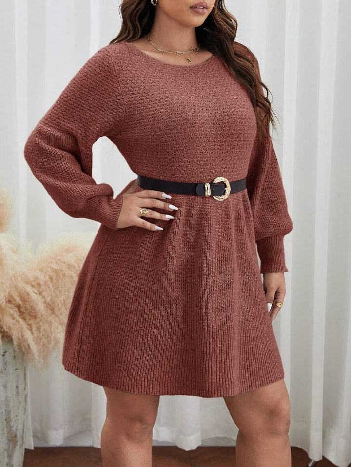 Lantern Sleeve Sweater Dress