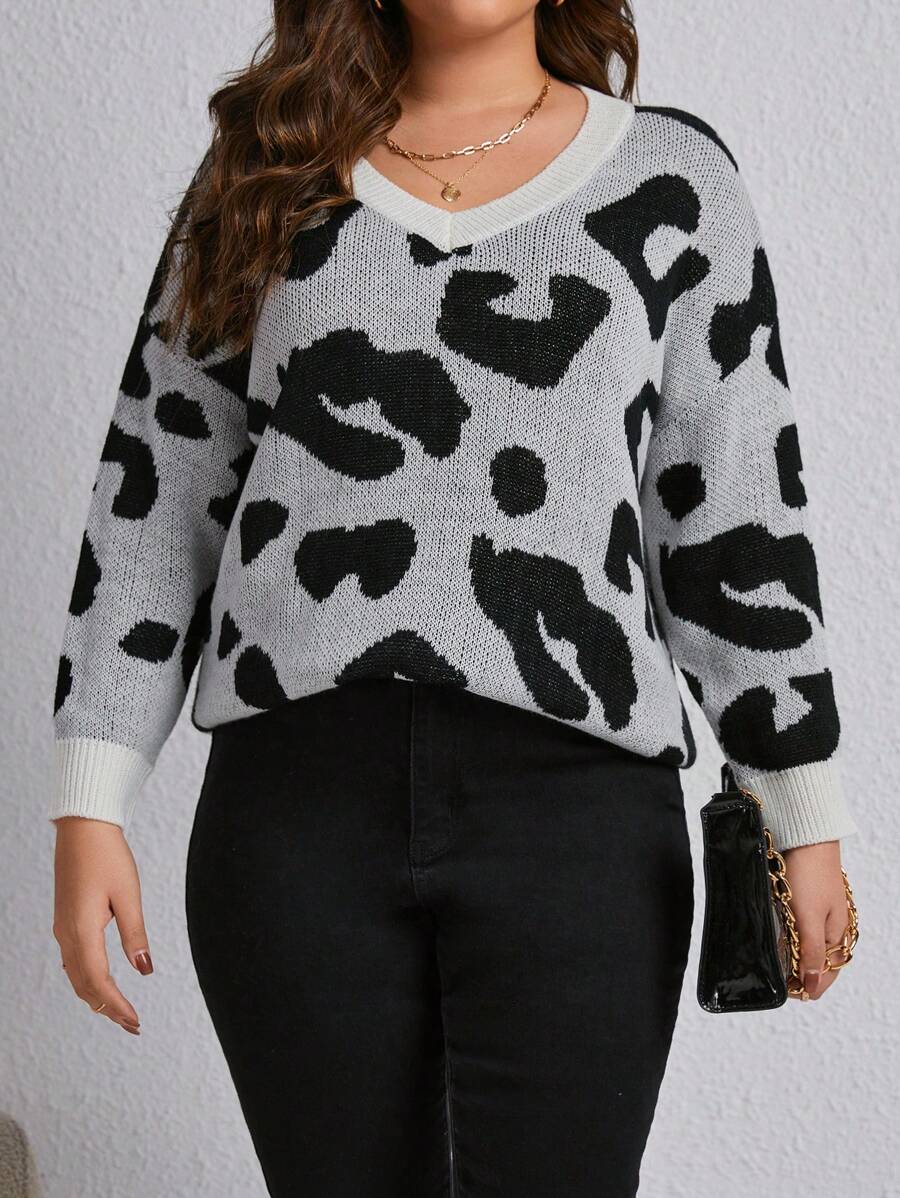 Leopard Pattern Pullovers Sweater