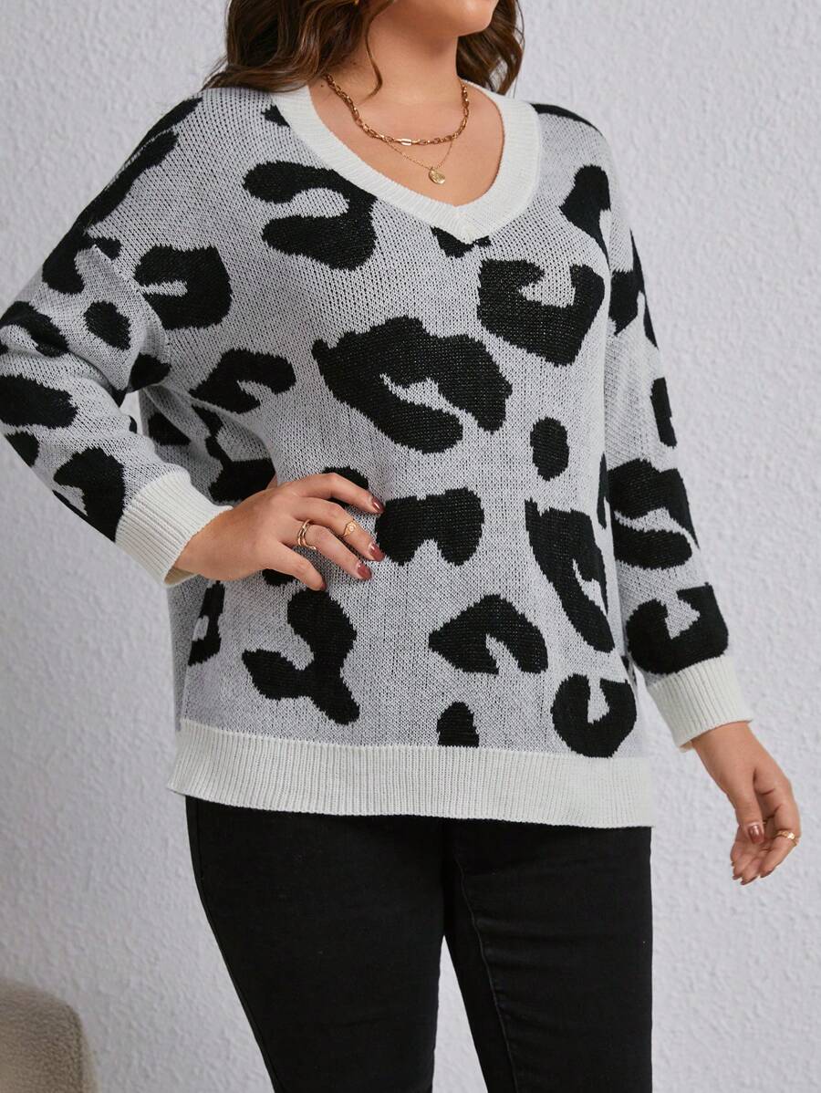 Leopard Pattern Pullovers Sweater