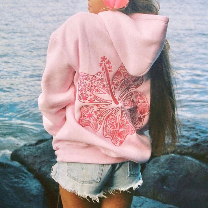 Long Sleeve Oversized Floral Sweatshirt