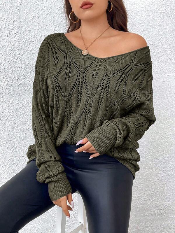 Loose Fit Design Sweater Pullover