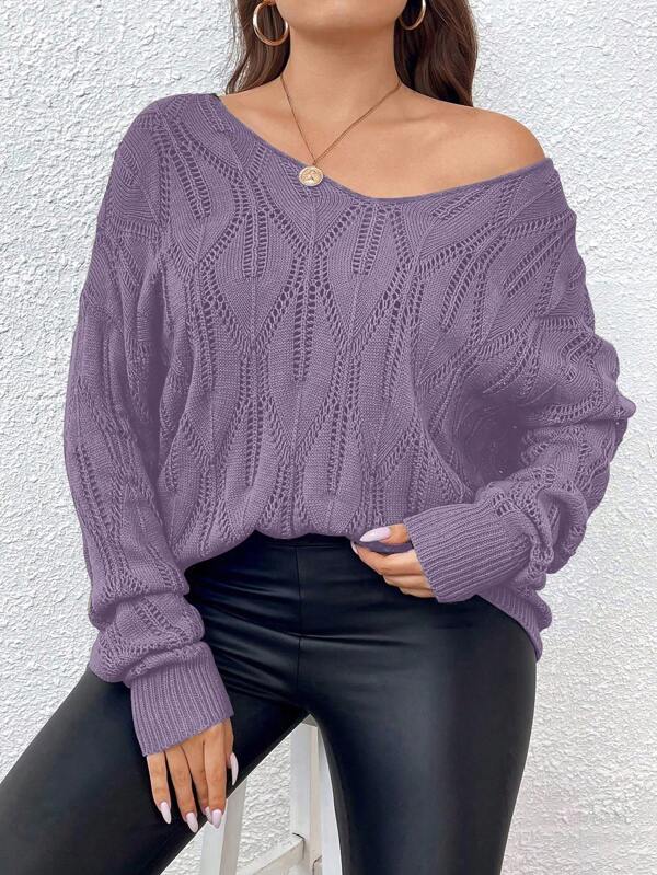 Loose Fit Design Sweater Pullover